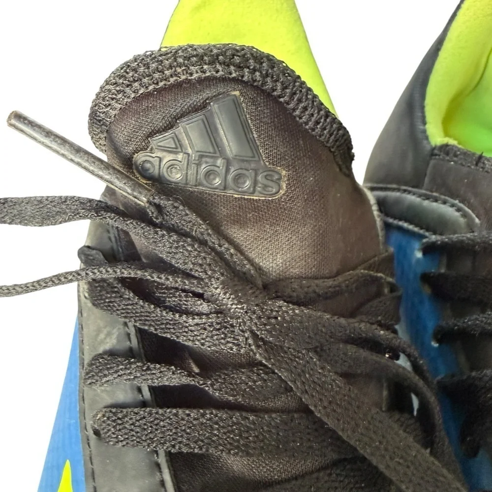 Adidas X 18.3 FG Soccer Cleats Men’s 5 Blue Black Yellow Striped Athletic Shoes